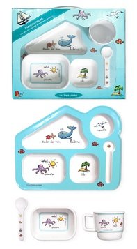 Childrens Toyshop  Toys : Baby Cie Four Piece Children's Dinnerware - La Mer