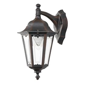 Adjusta-Post Classic One-Light Outdoor Downward Wall Sconce, Rust with Clear Acrylic Globe #S74VC-RU