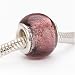 Murano Style Glass Silver Foil Lampwork Bead Fits Pandora Amethyst Purple 14mm (1)