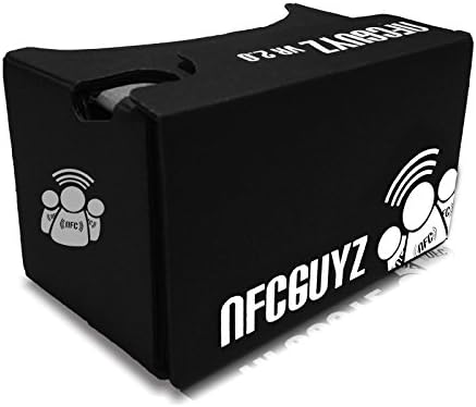 V2.0 NFCGuyz VR Cardboard - Complete Virtual Reality 2.0 Kit (BLACK CARDBOARD)- Inspired by Google Cardboard v2