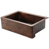Buy 33 Copper Hammered Kitchen Apron Single Basin Sink w Tuscan Design by Premier Copper Products