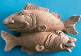 Cast Stone A GOOD CATCH Fish HANGING WALL PLAQUE Outdoor Indoor Concrete Sculpture