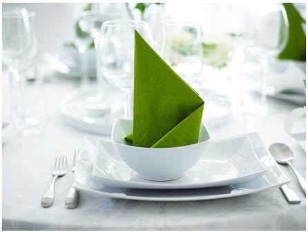 Ikea's FANTASTISK Napkin holder for 50 napkins, clear and Paper napkin, Green-(50 pack)