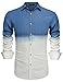 Coofandy Men's Fashion Turn Down Collar Dress Shirt Long Sleeve Casual Shirts
