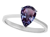 1.50 cts 14K Gold Lab Created Alexandrite Pear Shape Solitaire Engagement Ring - 14kt White or Yellow Gold