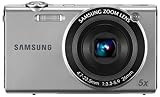 Samsung SH-100 Digitalkamera (nur MicroSD/SDHC-Karte, 14,2 Megapixel, 5-fach opt. Zoom, 7,6 cm (3.0 Zoll) Touchscreen, bildstabilisiert, WLAN, Android App) silber