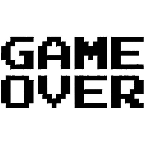 GAME OVER Funny Video Game 8bit Pixel 12″ (color: BLACK) Vinyl Decal Window Sticker for Cars, Trucks, Windows, Walls, Laptops, and other stuff.