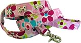 Leine Pink Flowers aus kräftigen Canvas Material - Dogs Stars - 3 verschiedene Breiten