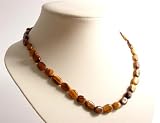 Ladies natural gemstone collection Flat Oval design necklace - Tiger Eye