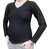 Pregnancy Top / Maternity Shirt - Long Sleeve Activewear - Black by Mountain Mama