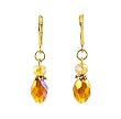 Earrings - E88 - Fire Polished Glass Rice Drop ~ Topaz AB