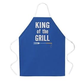 Click here to buy Attitude Apron King of the Grill Apron, Dark Blue, One Size Fits Most by Attitude Aprons.
