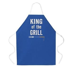 Click here to buy Attitude Apron King of the Grill Apron, Dark Blue, One Size Fits Most by Attitude Aprons.