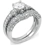 Sterling Silver Cubic Zirconia CZ Wedding Engagement Ring Set