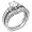 Sterling Silver Cubic Zirconia CZ Wedding Engagement Ring Set Sz 5