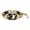 SilberDream Lederarmband Ying Yang braun Herren oder Damen Leder Armband Echtleder Surferarmband Surfer-Style LA3196B