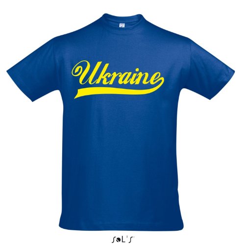 T-Shirt – Ukraine Oldschool Ukraine LÄNDERSHIRT EM / WM FAN Trikot S-XXL , Royal blue – gelb , XXL