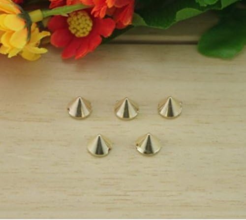 Ottery Acrylic Bullet Cone Spikes Silver Color 100pcs 8x7mm Stud Rock Bracelet Punk Belt Bag Flat Back Conical Findings Supplies