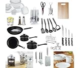 72 Piece Home Starter Kitchen Cookware Dining Set