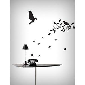 Flying Birds & Tree Removable Vinyl Home Wall Art Sticker Decals