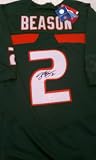 Jon Beason Signed Miami Hurricanes Authentic Jersey