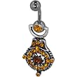 Belly Button Rings Citrine Orange Blooming Flower Fashion October Belly Navel Ring Body Jewelry