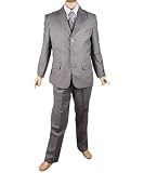 Kids World Grey 3-Piece Suit with Shirt & Tie (Sizes 8 - 20)