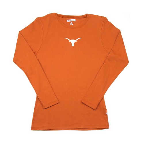 Antigua Texas Women's Signature Rib Long Sleeve Tee (Medium, TX Orange)