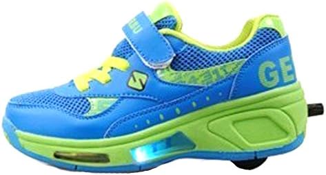 PG Boy Girl Roller Skates Sneakers Wheel Shoes Rollerskates LED Light Green 5