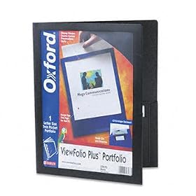 Oxford 57473 - ViewFolio Plus Polypropylene Portfolio, 50-Sheet Capacity, Black/Clear-ESS57473