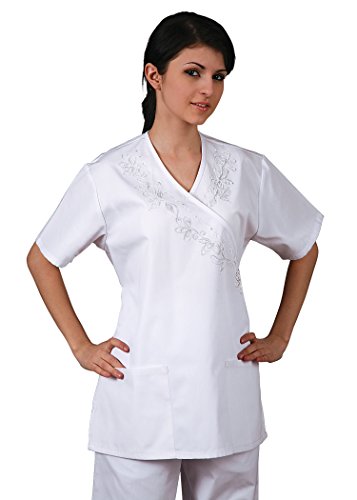 Adar Universal Mock Wrap w/ Embroidered Front