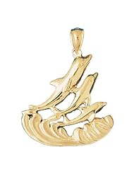 Dazzlers Solid 14 karats gold Dolphins Charm Pendant Available in three colors from jewelsberry (weights: 4.8 grams only)