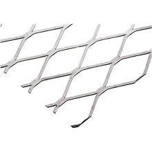 Carbon Steel Expanded Metal Flat Sheet, 1" LWD Diamond Openings, 78% Open Area