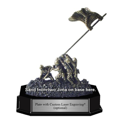 US Marine Corps Iwo Jima Pewter Christmas Ornament With Authenticated Volcani