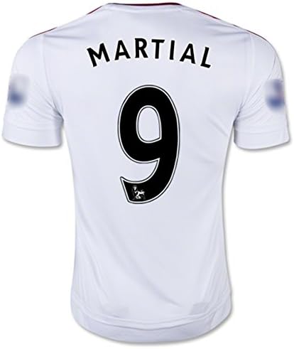 15-16 Manchester United Away 9 MARTIAL Customized White men`s Soccer Jersey Shirt SIZE L