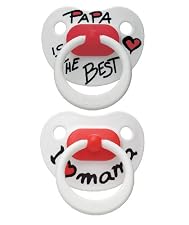 Bibi Cherry Shaped Soothers 3 Pk - 'I love Mama' and 'Papa is the Best' (from 1st day)