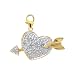 14k Gold Diamond Heart with Arrow Charm (1/10 cttw) 14k Gold Diamond Heart with Arrow Charm (1/10 cttw)