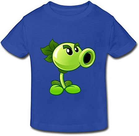 Age 2-6 Kid's Fashion Plants Vs. Zombies Peashooter 100% Cotton Tee Shirt 4 Toddler RoyalBlue