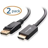 Cable Matters&reg; 2-Pack, Gold Plated DisplayPort to HDTV Cable 6 Feet