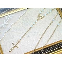 ネックレス（ビーズでデザインされたキュートなロザリオネックレス☆ホワイト）