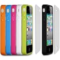 IPHONE 4 BUMPER 6 COLOUR MULTI-PACK WITH 2 BACK AND FRONT FACE PROTECTORS, BLACK, PINK, WHITE, ORANGE, GREEN, BLUE PART OF THE QUBITS ACCESSORIES RANGE