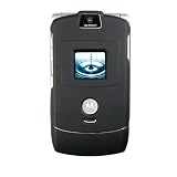 Motorola RAZR V3 Plastic Shell Casing- Black, Rubber Coated