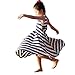 Urparcel Girls Summer One Piece Beach Long Dress Striped Sundress Skirts 3-8y