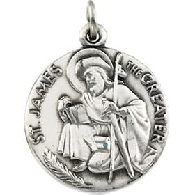 Sterling Silver St. James Medal 18mm - JewelryWeb