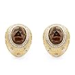 Earrings With 15.05ctw Precious Stones - Genuine Clean Diamonds and Topazes in 14K Yellow Gold. Total item weight 16.7g Length 23.5mm