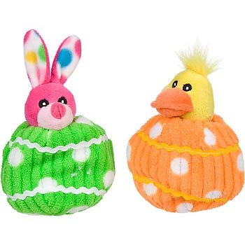 Easter Plush Bunny or Duck Crinkle Egg Dog Toy