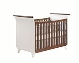Tulip Piccolo Standard Sleigh Wood Crib in Java and French White Finish Tulip Piccolo Standard Sleigh Wood Crib in Java and French White Finish