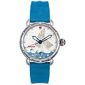 Michele Women's Seaside Collection Diamond Blue Silicone Gel Watch #MWW05A000101