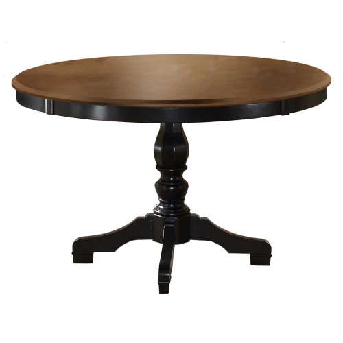 dining room furniture set, Hillsdale Embassy Round Pedestal 5-Piece Dining Set with Wood Top, Rubbed Black, Set Includes 1-Table and 4-Chairs