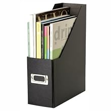 Snap-N-Store Fiberboard Magazine File with PVC Laminate, 12.25 x 3.88 x 9.75 Inches, Black (SNS01565)
